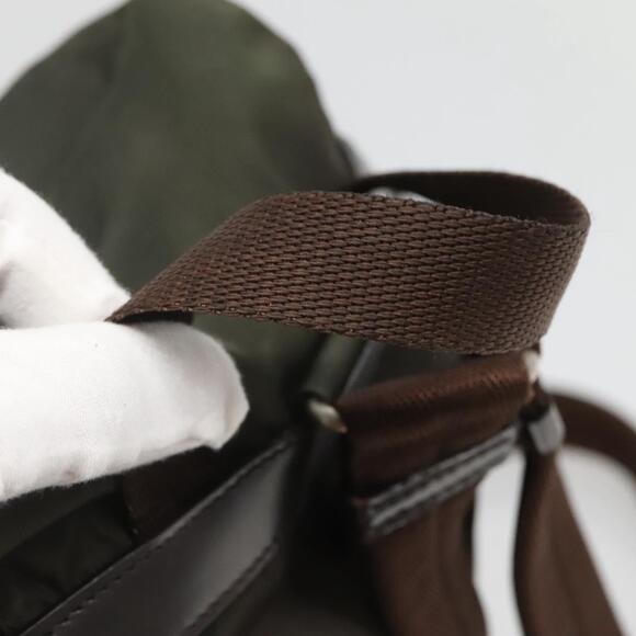 PRADA Backpack Nylon Khaki Silver - Picture 7 of 13